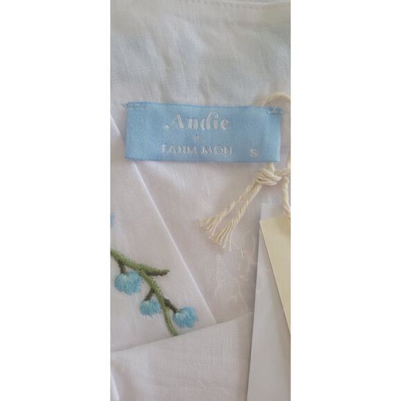 NWT Andie Swim X Fanm Mon Collaboration Kepez Linen Dress White Size Small - Picture 6 of 7